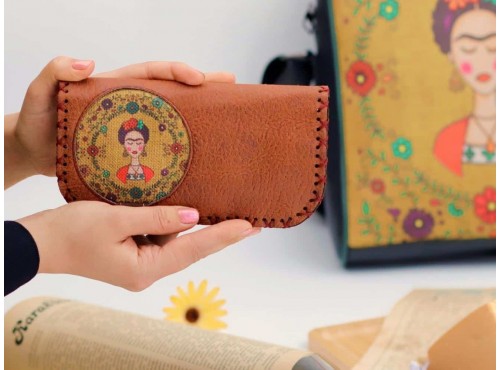 Frida Figürlü Büyük Postacı Kol Çantası Etnik Bohem Style Çanta Cüzdan KOMBİN